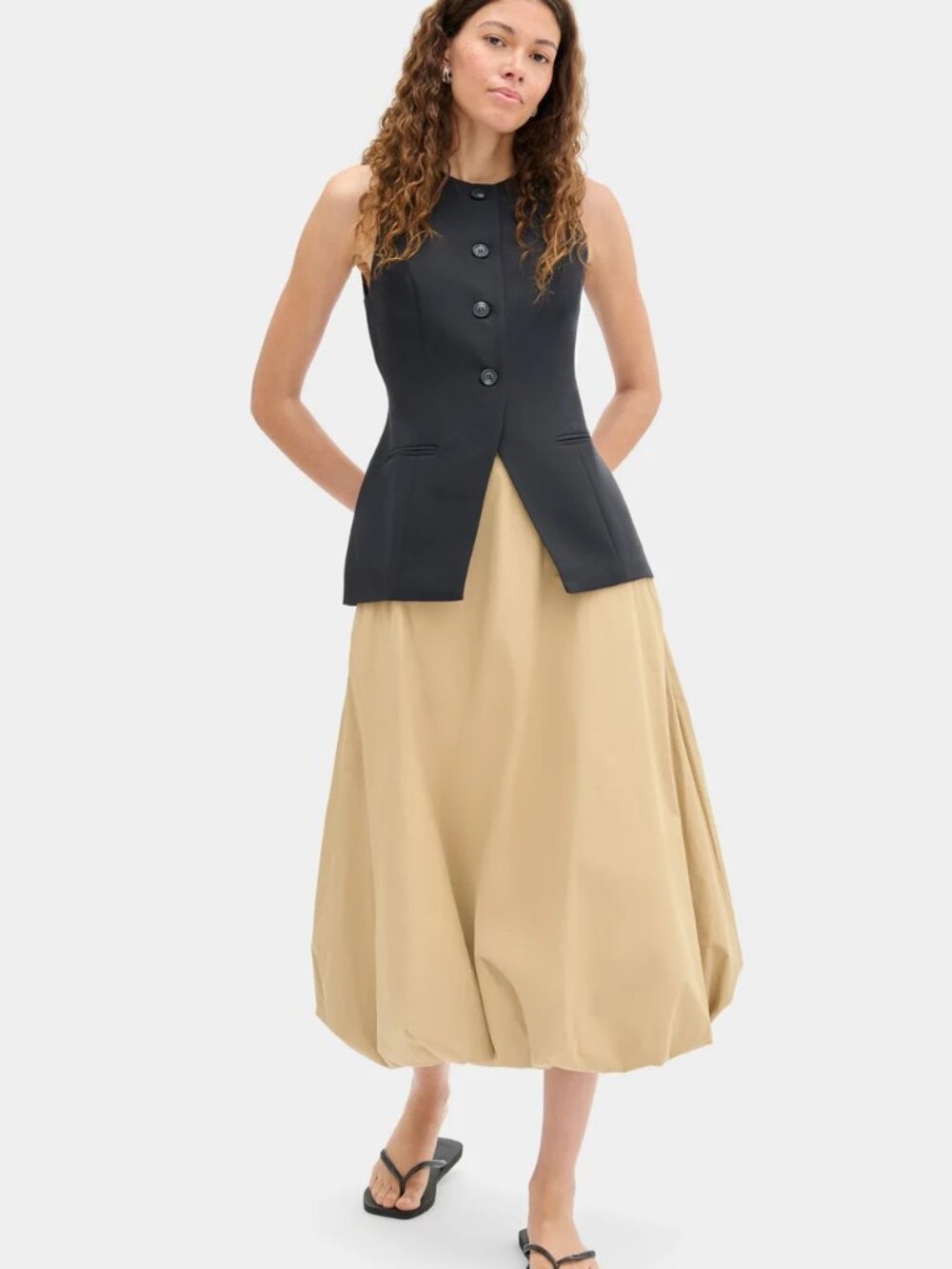 Aligne Nola Bubble Hem Skirt in Camel Size 4 NWT